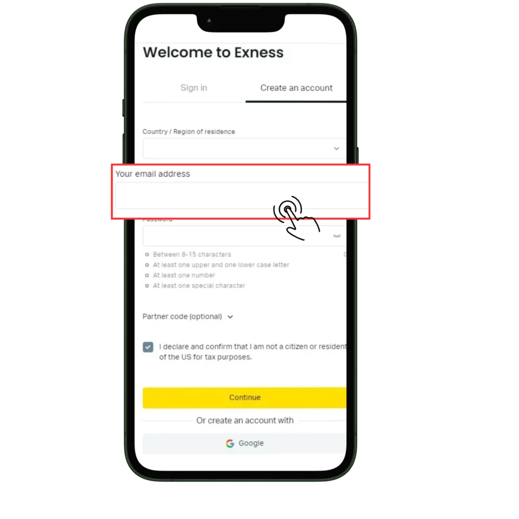 Steps to Exness Sign Up